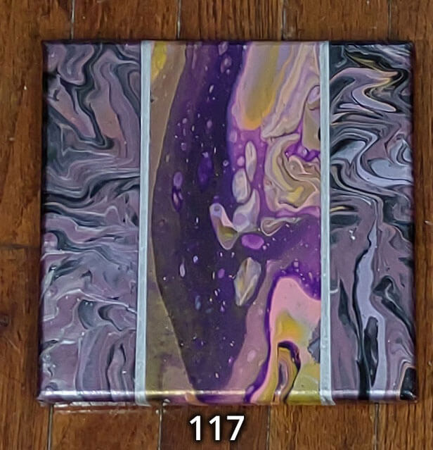 An 8x8 paint pour piece